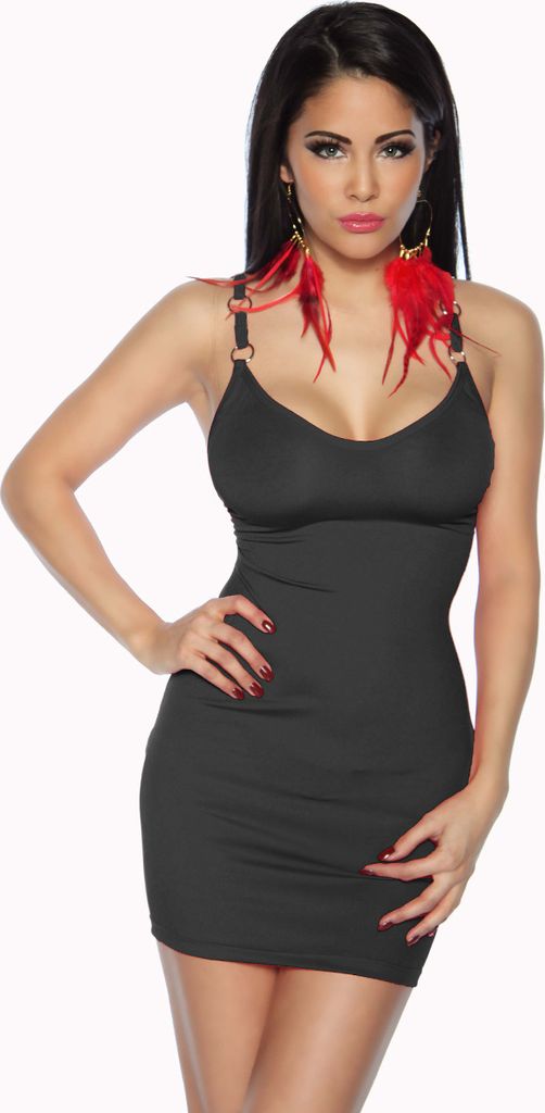 Atixo Damen Minikleid Partykleid Abendkleid Freizeitkleid, Größe:One Size, Farbe:Schwarz