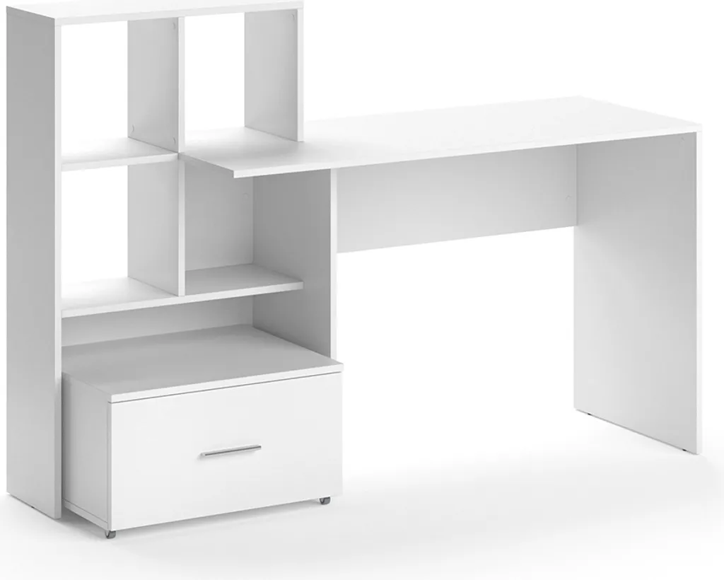 Bureau Vicco Lorio Blanc 149,2x49,8 cm - Modèle 34834 Design Moderne