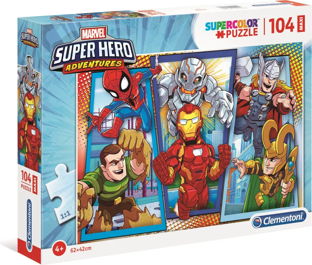 Puzzle enfant 104 pièces Clementoni Super-héros - Grand format Maxi 27129