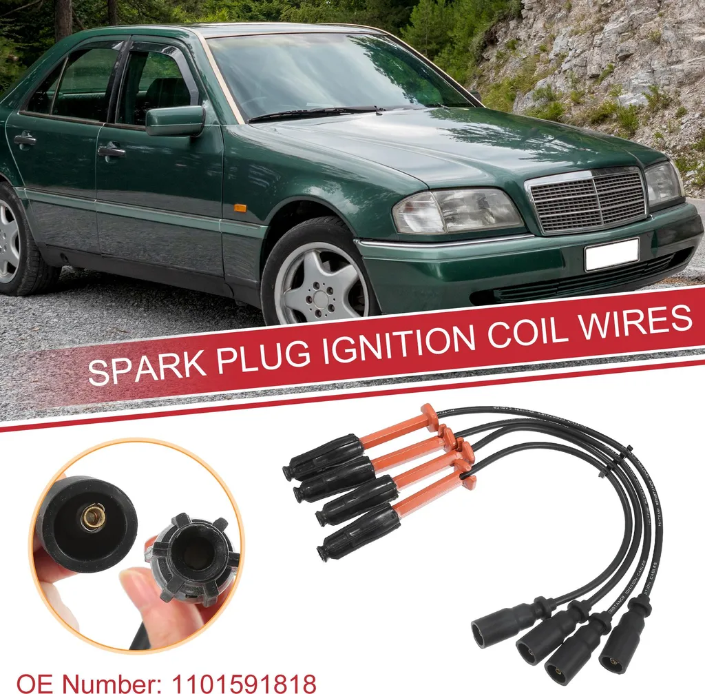 4 Câbles de Bougies Allumage 7mm Mercedes C220 94-96 - Référence 1101591818
