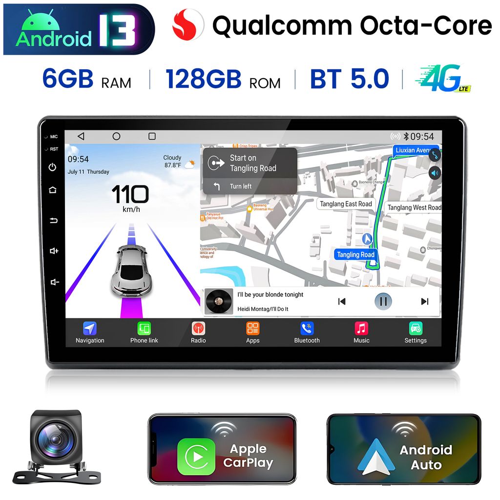 CarPlay Android Auto Autoradio Für Fiat Ducato/Peugeot Boxer/Citroen Jumper – Hochleistungs-Octa-Core Prozessor, 6+128GB, GPS, Bluetooth, Touchs...