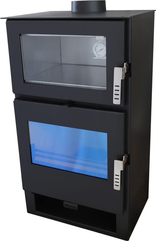VERSO F-INOX Kaminofen Backfach Edelstahl 9 kW Mehrfachbelegung BImSchV2