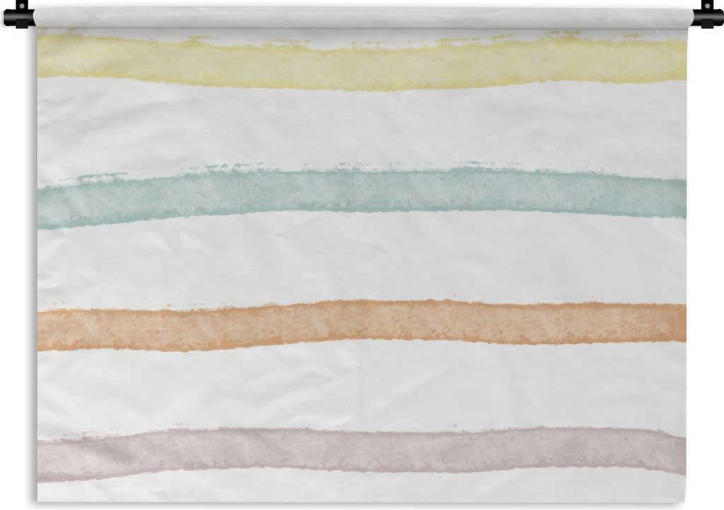 MuchoWow Wandteppich Wandbehang Linie - Pastell - Regenbogen - Muster 60x45 cm Tapisserie Dekoration Wandtuch - Das Schlafzimmer