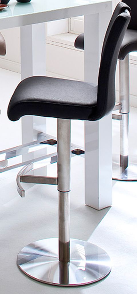 Barhocker >Amiens I< in Schwarz aus Edelstahl - 42x91x51cm (BxHxT)