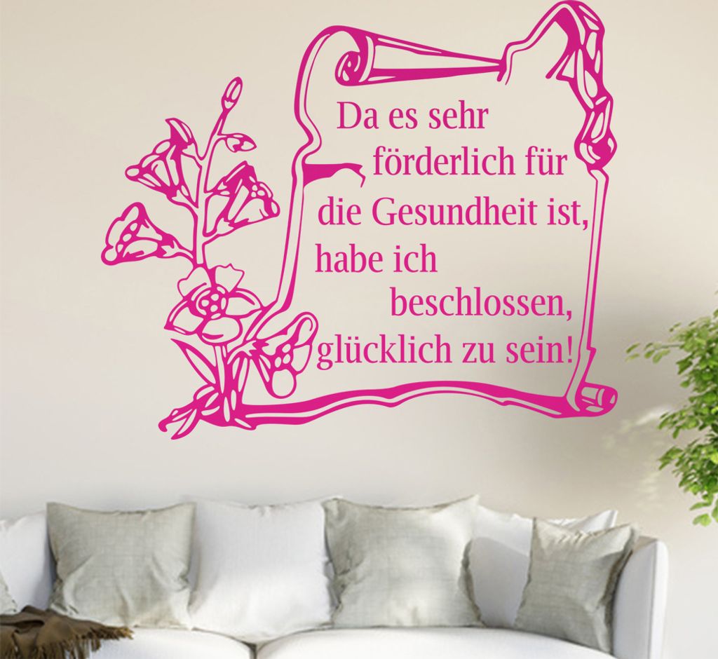 Da es sehr förderlich ... Wandtattoo in 6 Größen - Wandaufkleber Wall Sticker - Dekoration, Küche, Wohnzimmer, Schlafzimmer, Badezimmer