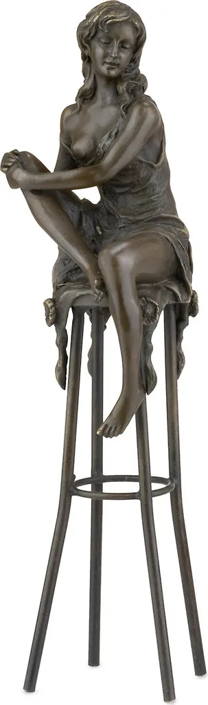 Sculpture décorative Femme assise en bronze véritable style Vintage