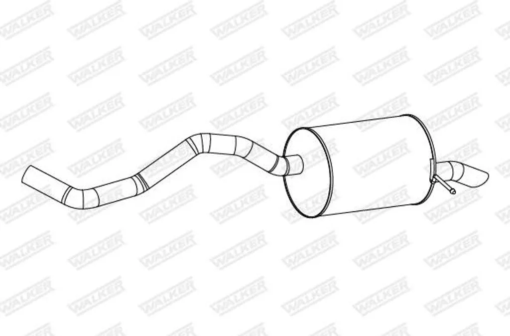 Silencieux arrière WALKER 24290 - Échappement OE 200103241R pour Clio