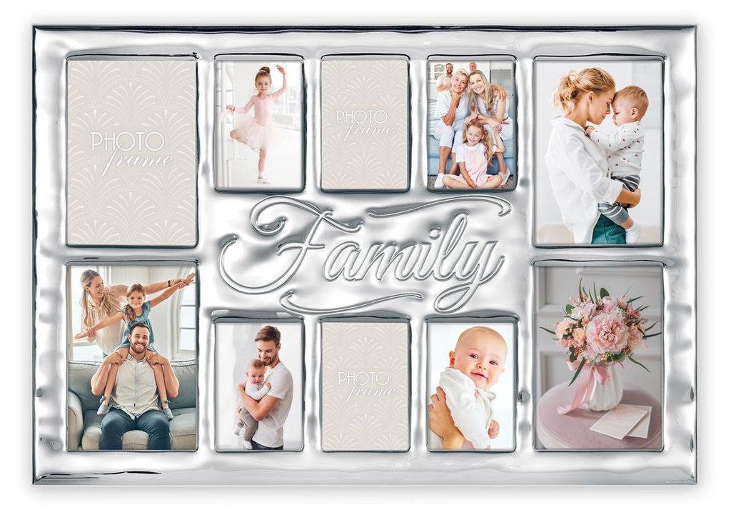 Cadre photo familial ZEP Legacy 10 photos argent brillant Image du produit 