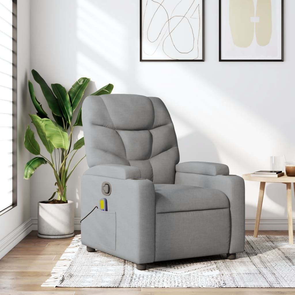 "2026 Promotion" Massagesessel/Loungesessel/TV-Sessel - Hellgrau Stoff - Couchsessel CC22613