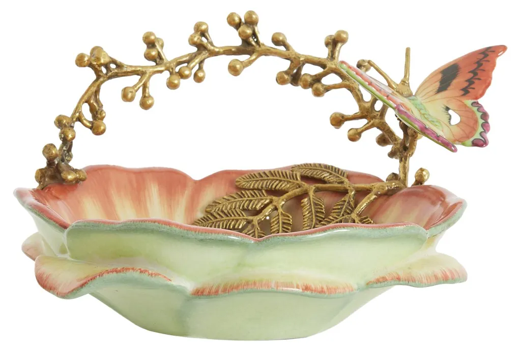 Sculpture Colibri pour Décoration de Salon - Céramique Chic 24x21 cm