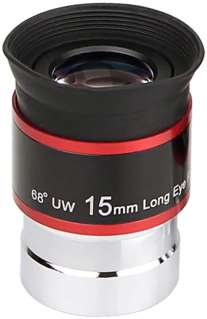 Svbony Okular 1,25", Ultraweitwinkel Okular 15mm, Aluminiumlegierungskörper FMC 68 Grad Okular für Teleskop Zubehör