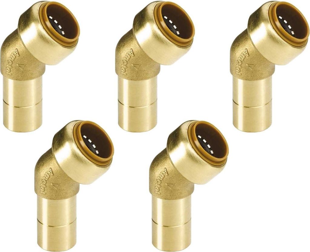 Kupfer Steckfitting Tectite Winkel 45° 22 mm innen/außen lösbar DVGW 5 Stück