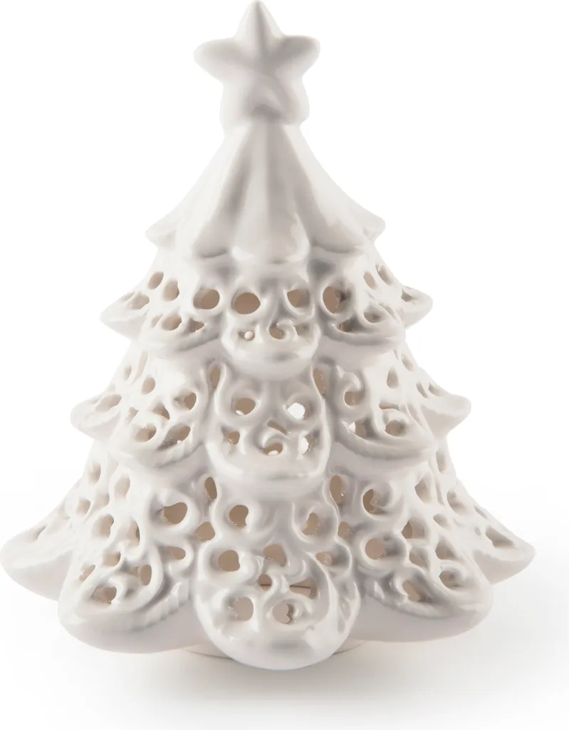 Albero Bianco Casa Excelsa Ceramica Traforata | Magia di Natale 15cm