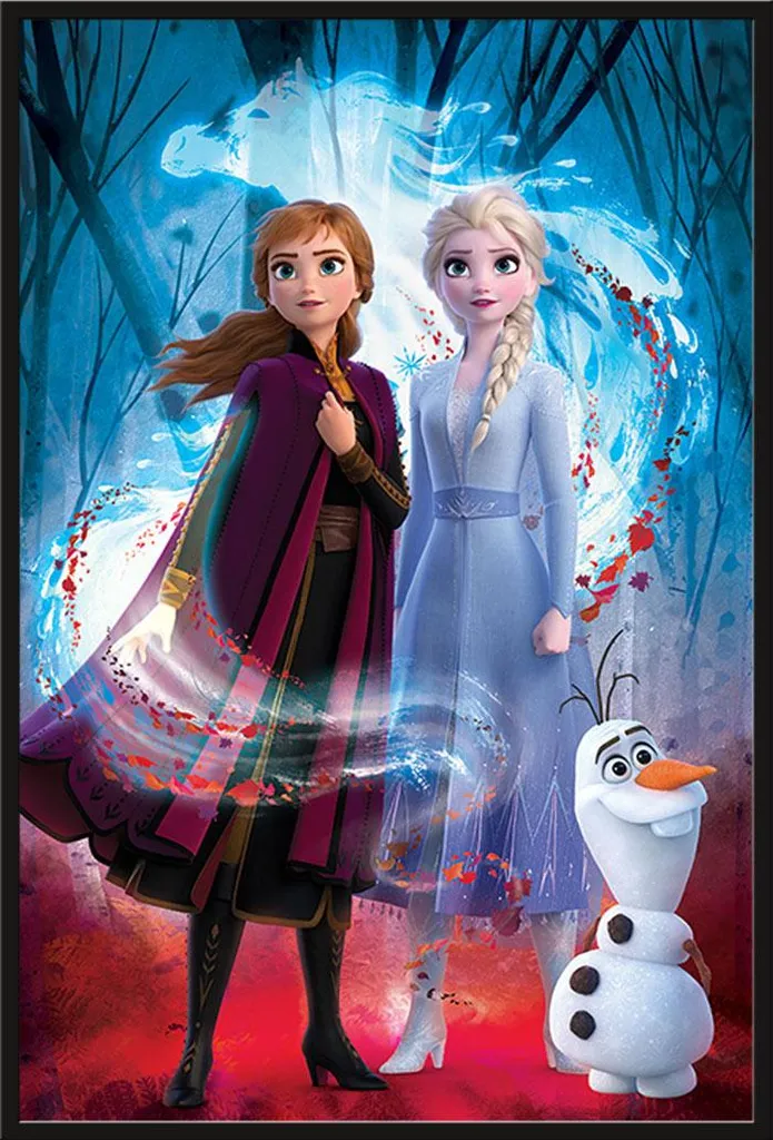 Poster Encadré La Reine des Neiges 2 Elsa 61x91,5 cm Cadre Noir Premium