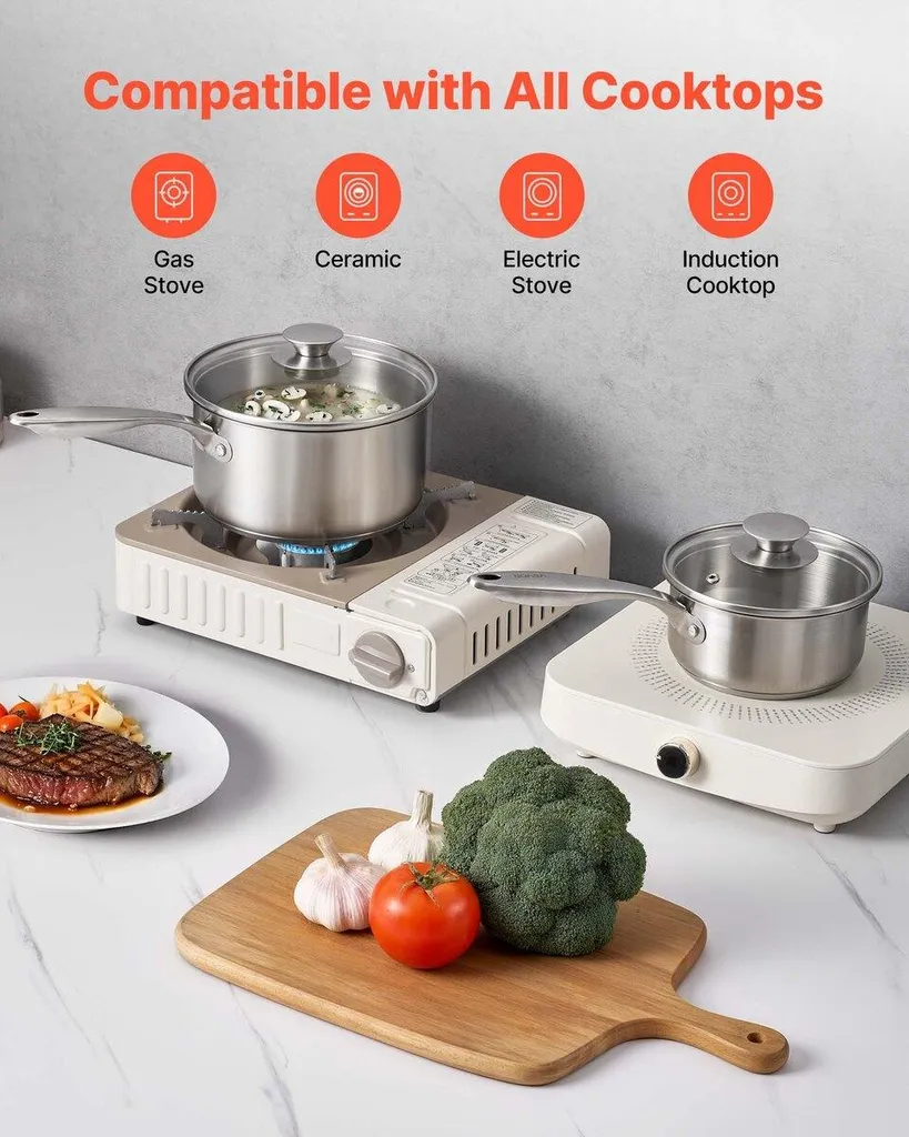 Casserole inox antiadhésive multifonctionnelle pour plaque à induction
