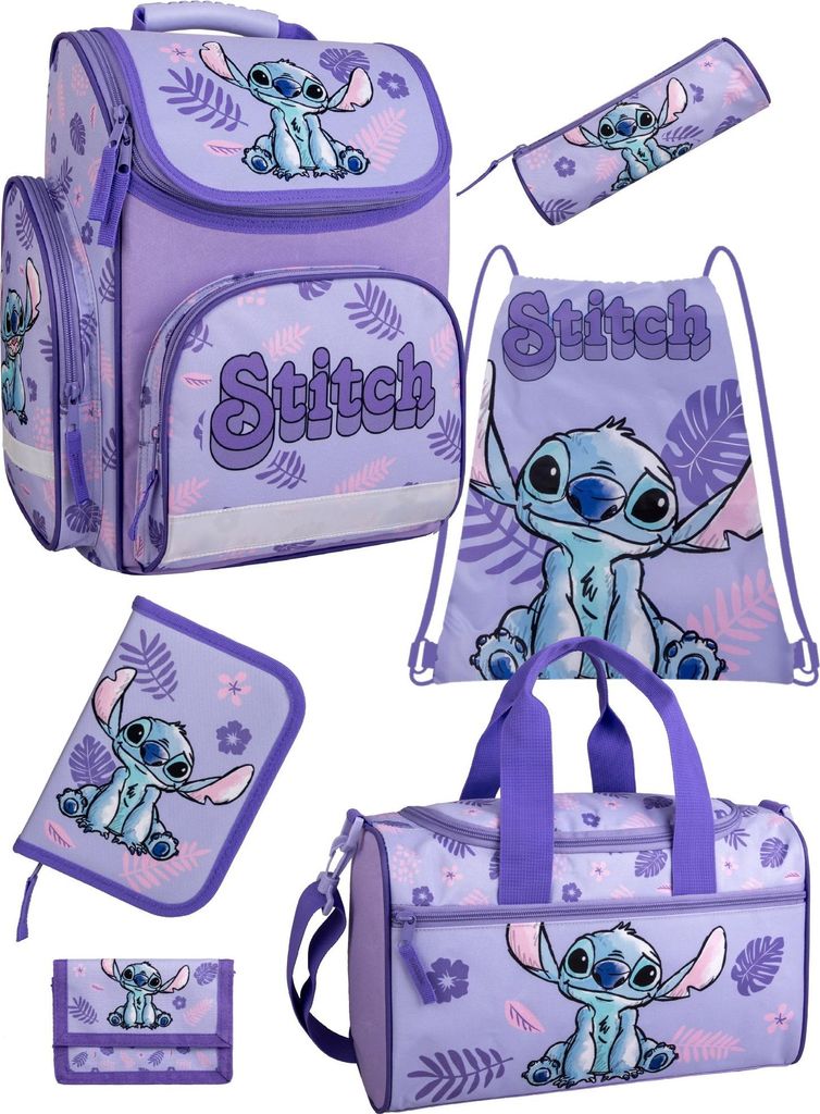 Mädchen Ranzen-Set 6-teilig STITCH Schulranzen-Set mit Produktbild 