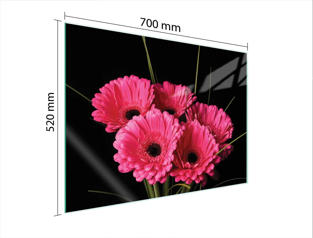 Copertura Piano Cottura 70x52 Gerbera | Protezione Vetro Temperato