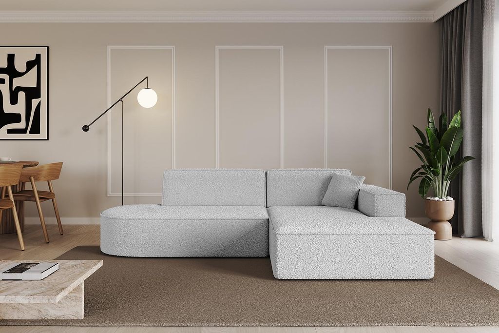 ALTDECOR Ecksofa in L-Form IREA-L1-v4 232x165x77 cm Hellgrau Corner Sofa Eckcouch Couch Wohnlandschaft Cauchsofa
