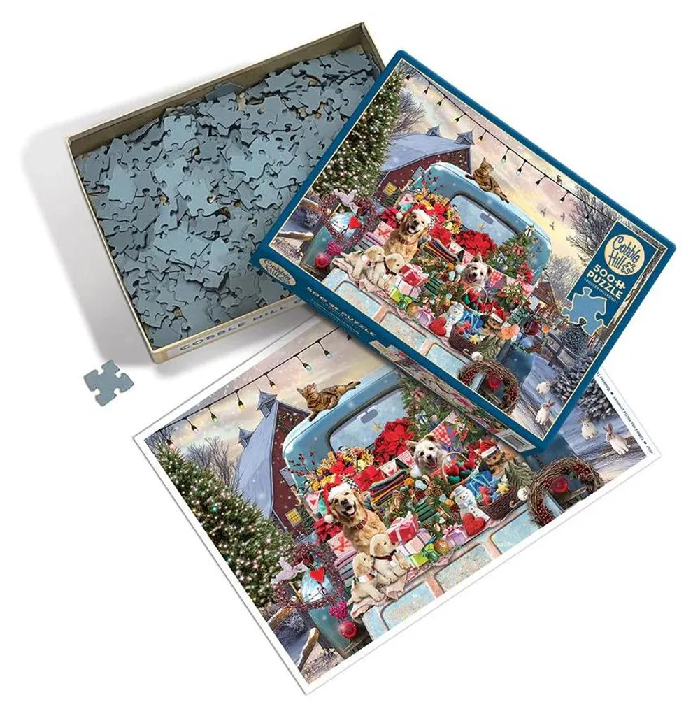 Puzzle de 500 pièces paysage d'hiver et vieux camion de ferme rustique - 2