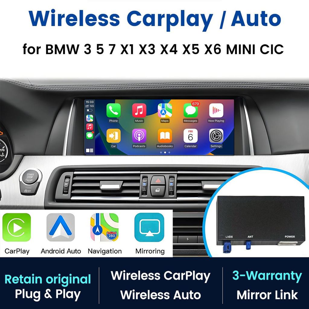 Hexinex Draadloos CarPlay & Android Auto module voor BMW Productafbeelding 