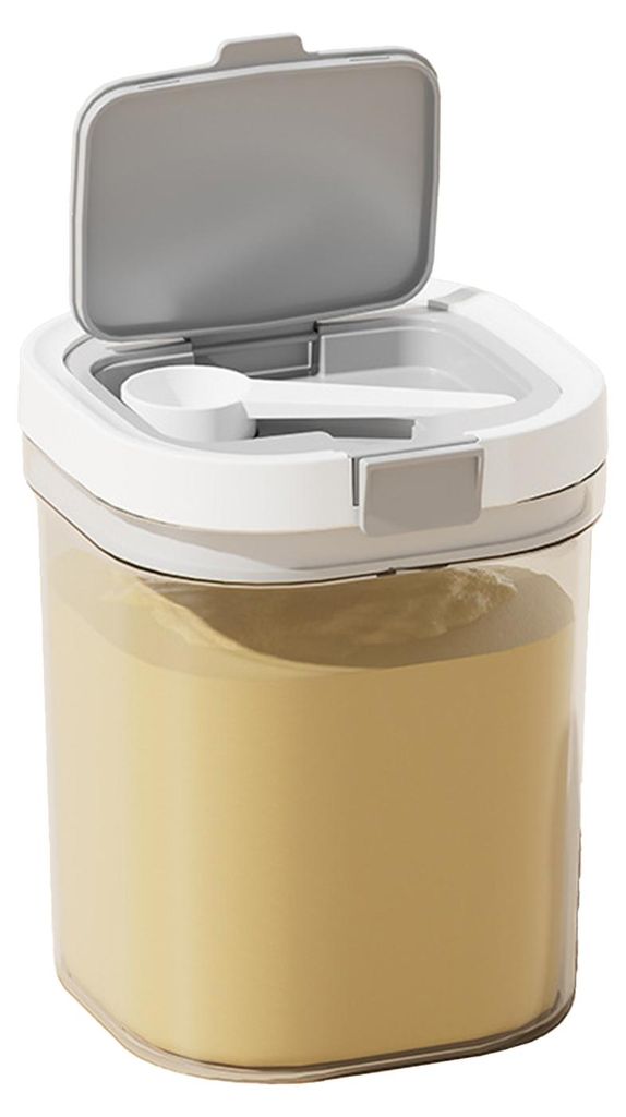 Versiegeltes Milchpulverglas, transparente Mehldose, luftdichter Müslibehälter mit Messlöffel, auslaufsicheres Vorratsglas für Schrank, Arbeits...