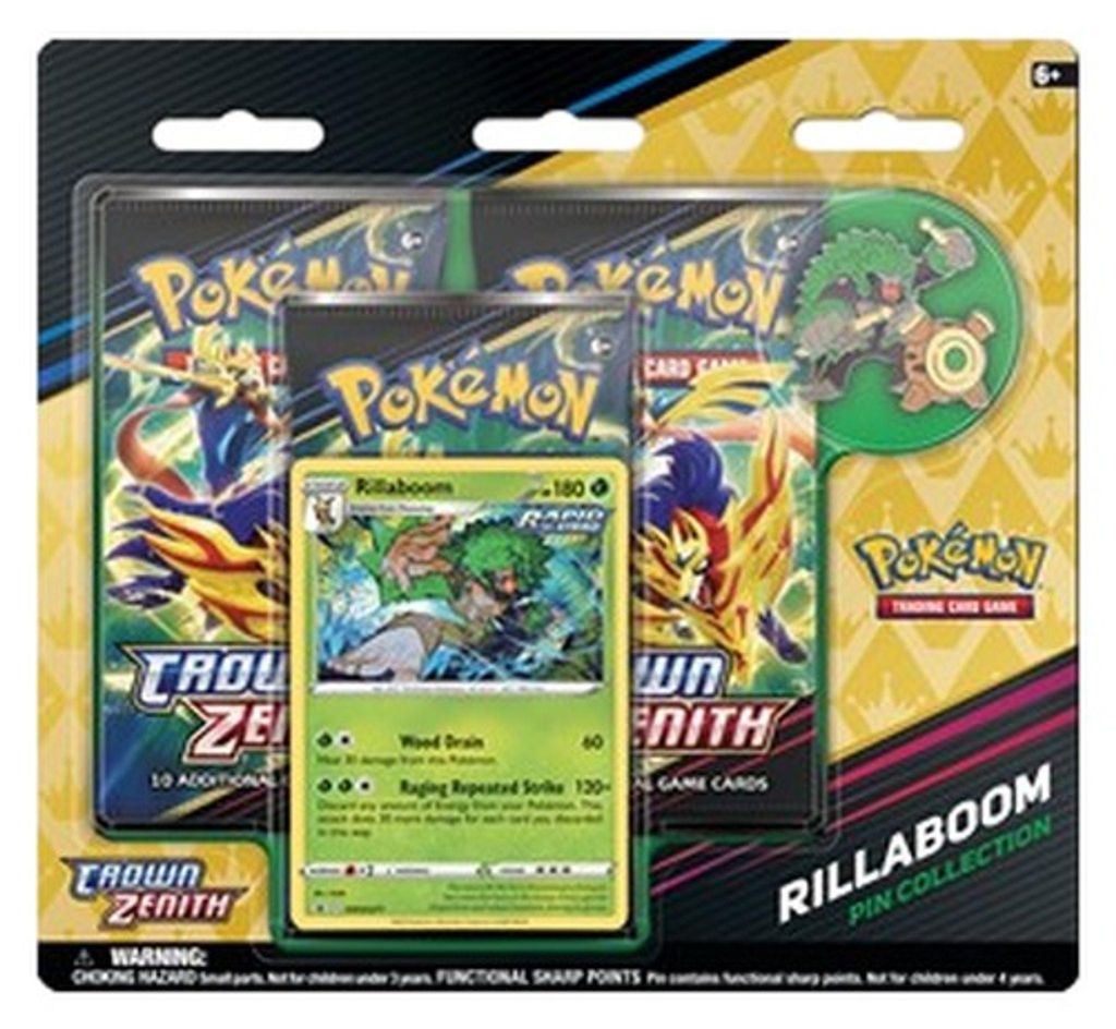 Pokemon Crown Zenith : Collection d'épingles Rillaboom Image du produit 