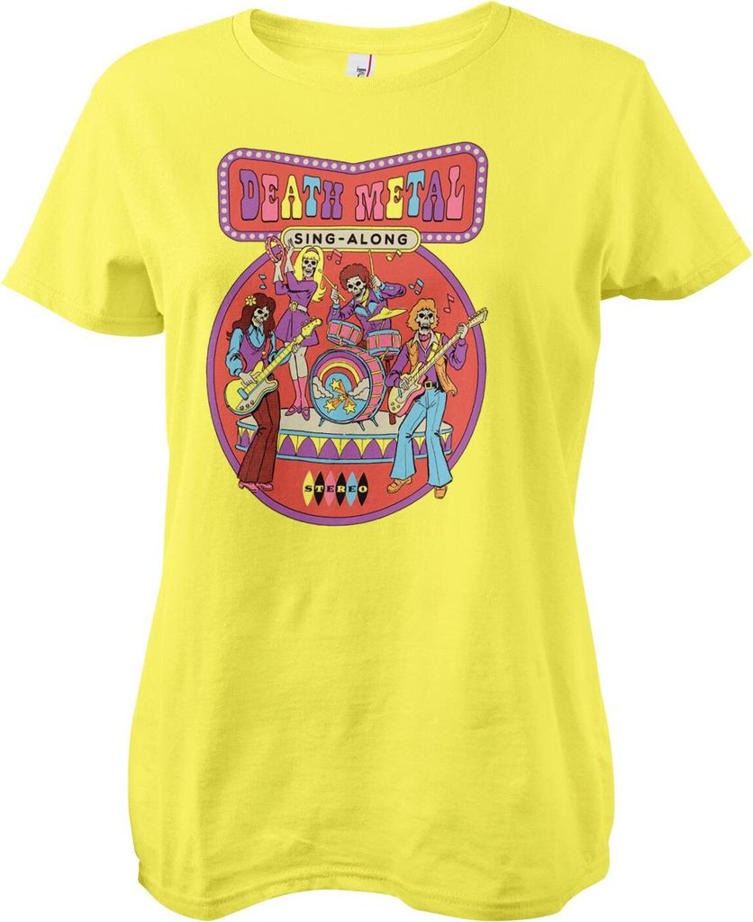 Death Metal Sing-Along Girly Tee - Small - Yellow