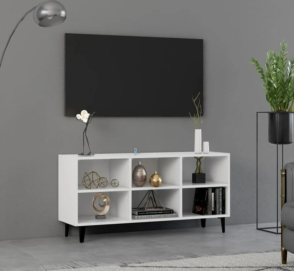 Offerta Mobile TV Maison Exclusive 103,5cm | Bianco e Metallo | Saldo