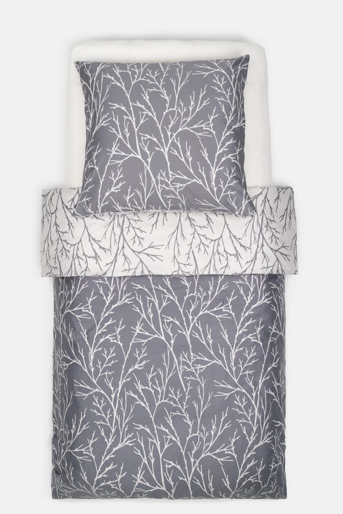 Brielle Mako Satin Wendebettwäsche Set 100% Baumwolle/Fadenzahl 220 mit Reißverschluss 2-teilig Deckenbezug 135 x 200 cm Kissenbezug 80 x 80 cm...