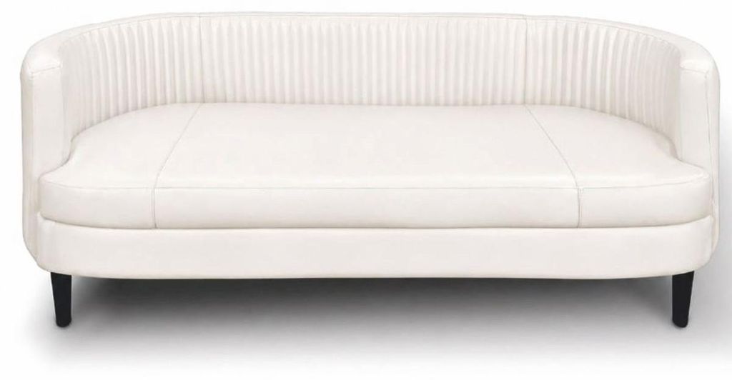 Casa Padrino Luxus Leder Sofa Weiß / Schwarz 180 cm - Echtleder Wohnzimmer Möbel