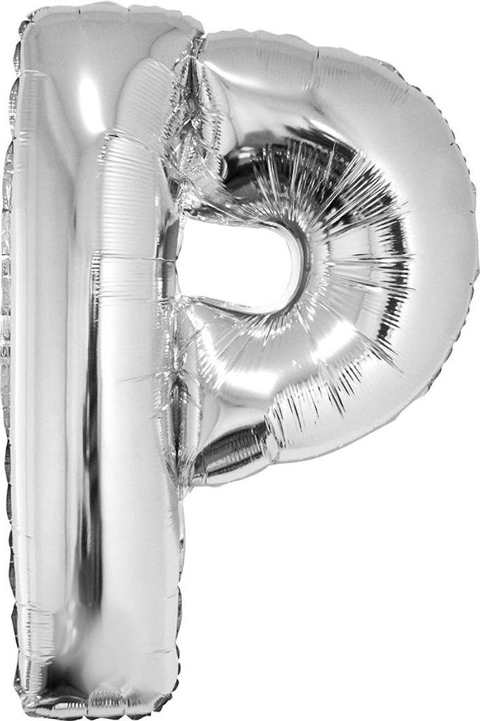 XXL Buchstaben Folienballon 100 cm - Silber Buchstabe P