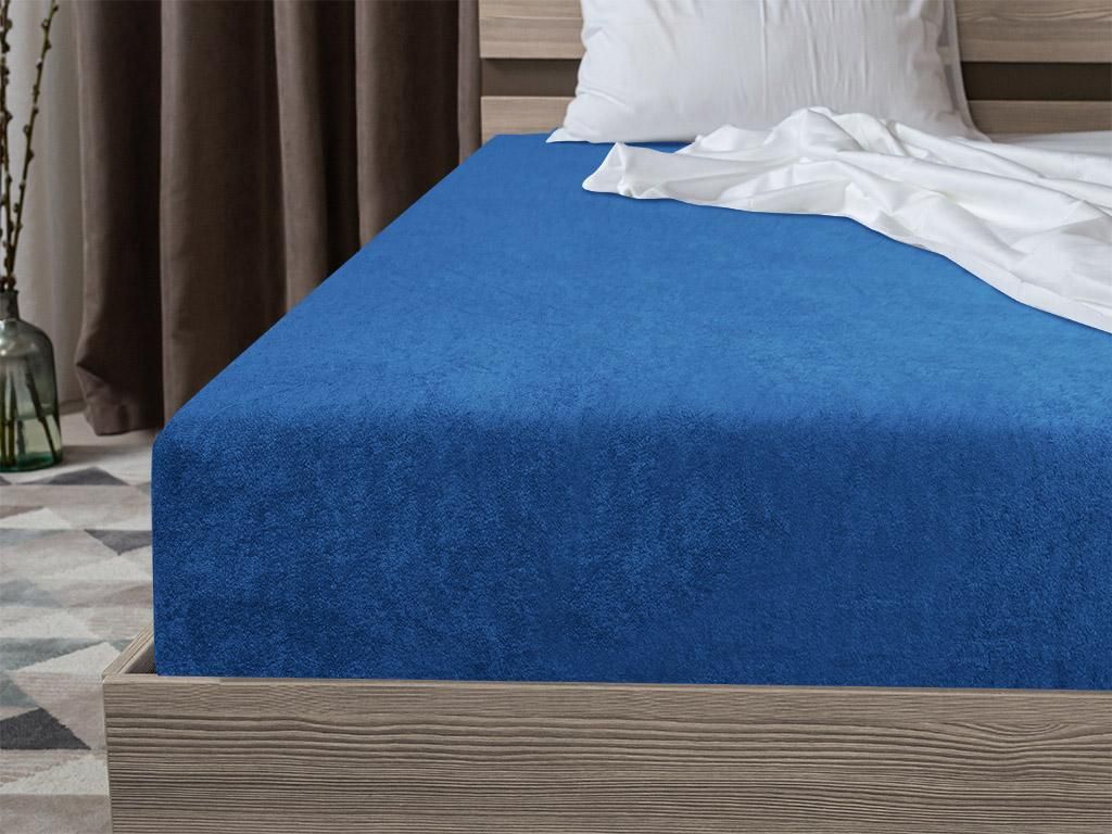 Froté prostěradlo EXCLUSIVE tmavě modré 180 x 200 cm Obrázek produktu 