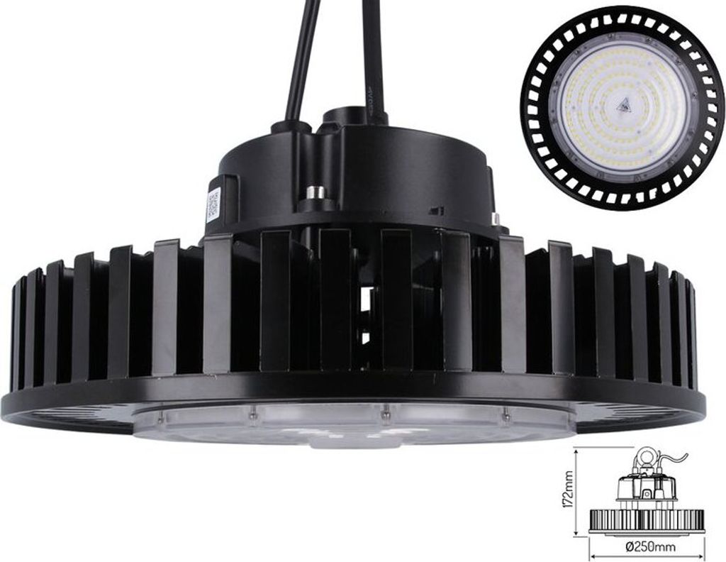 100W LED Hallenstrahler Neutralweiß 4000K Ø25cm 13000lm 120° UFO High Bay Industriebeleuchtung,Hallenbeleuchtung, Werkstattstrahler Wasserdicht ...