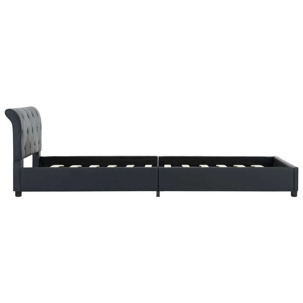 Lit simple 100x200 cm noir en simili cuir - Cadre de lit design moderne