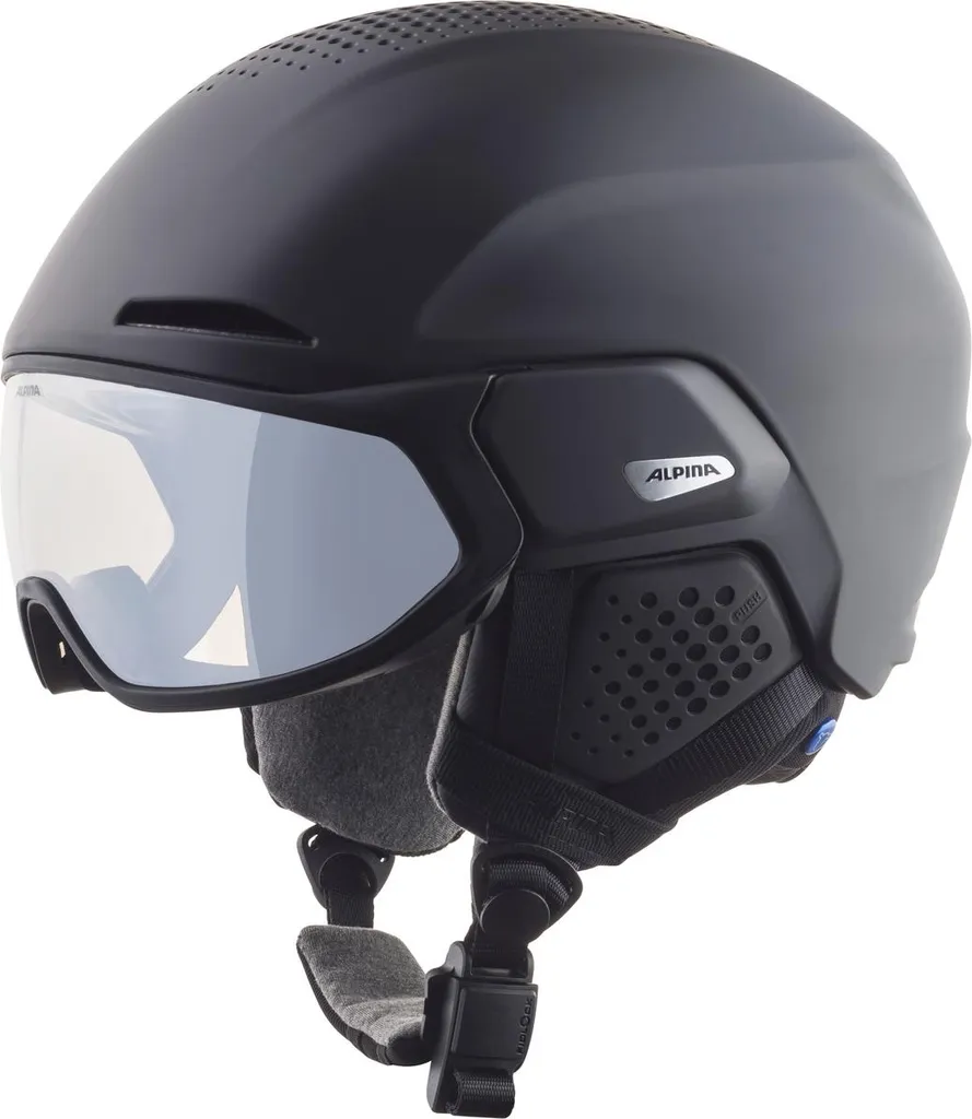 Casque ski noir mat Alpina Alto V 59 avec visière photochromique