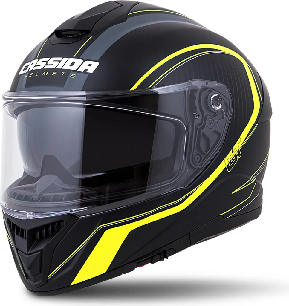 Casque Intégral GT 2.0 Reptyl Jaune Fluo CASSIDA - Confort et Aéro S