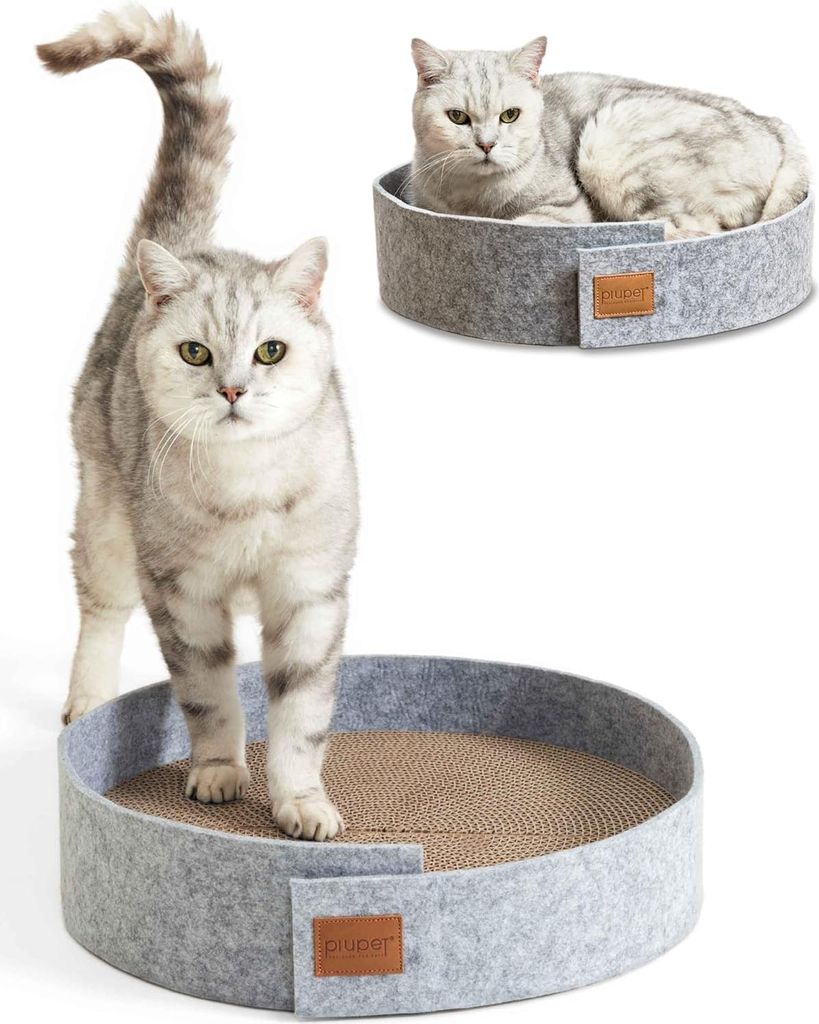 Kratzbrett mit Katzenminze - Durchmesser 38 cm - Filzrand - Qualitätsmarke