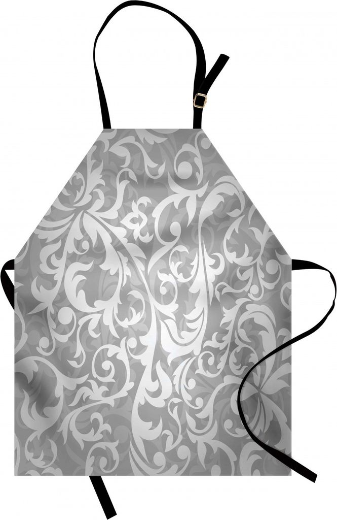 ABAKUHAUS Grau Kochschürze, Victorian Blatt Blumen, Maschienenwaschbar Wasserdicht kein Verblassen, Grau