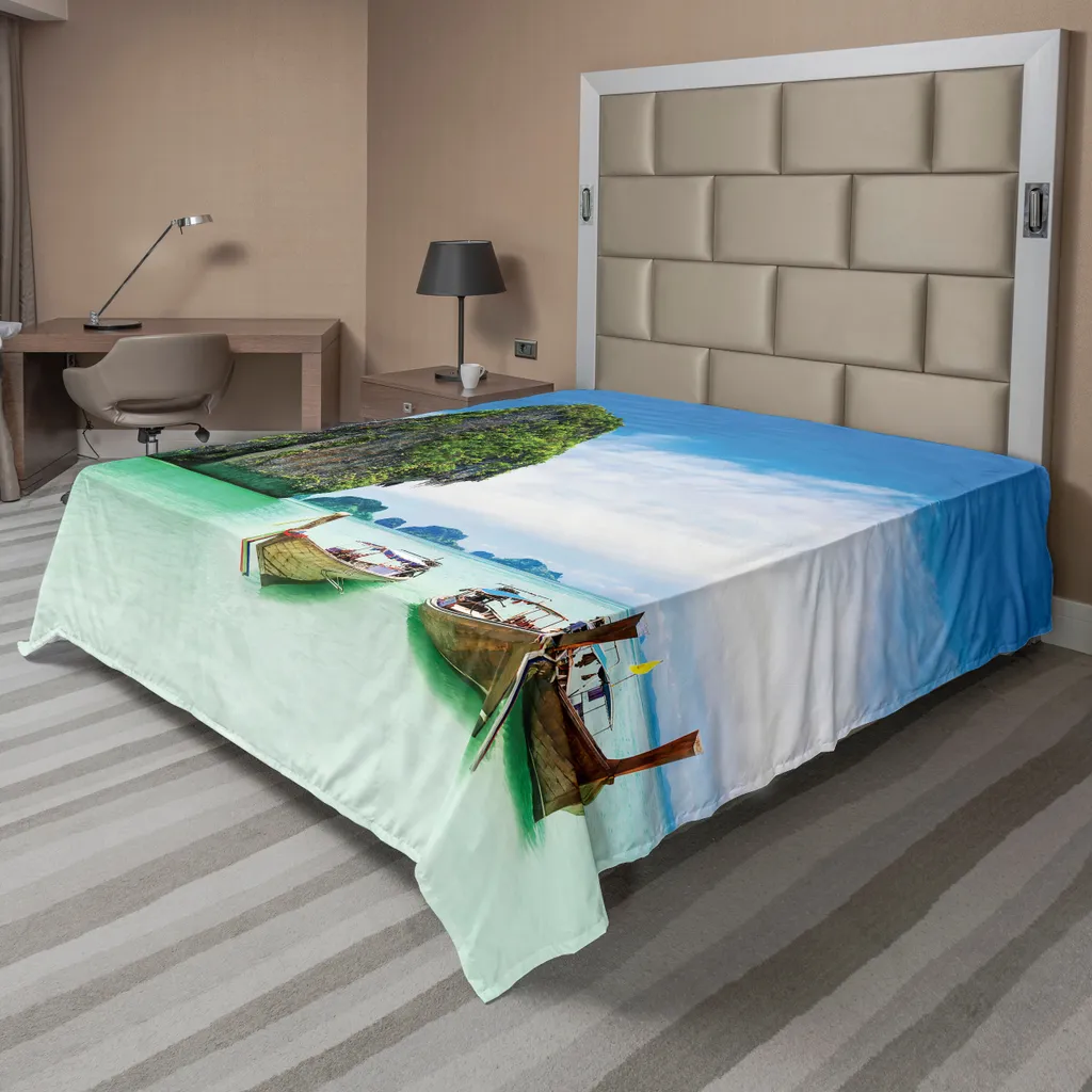 ABAKUHAUS Drap Plat Rochers Calcaires et Mer - 260x228 cm Multicolore