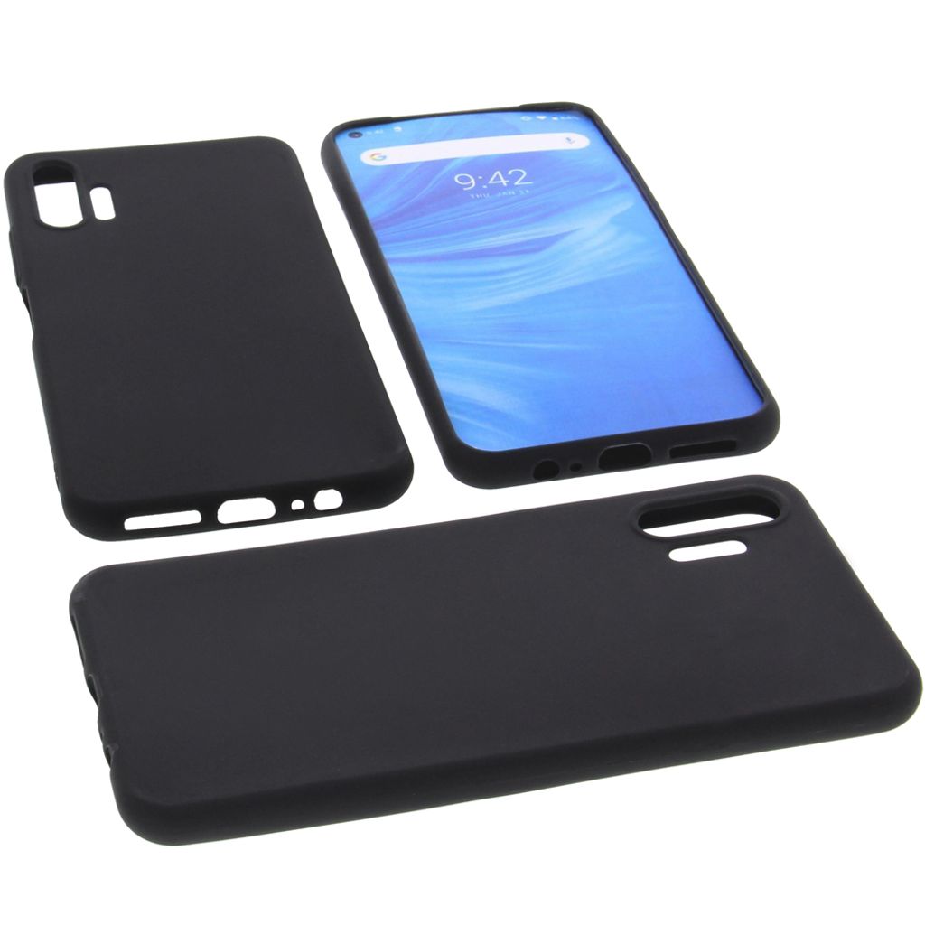 foto-kontor Hülle kompatibel mit UMIDIGI F2 Tasche Gummi TPU Schutz Handytasche schwarz