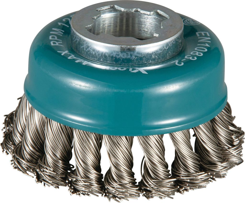Makita Topfbürste, Ø 80 mm, gezopft, Edelstahl, X-LOCK
