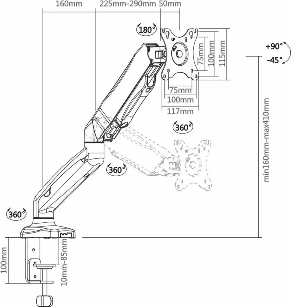 Support de bureau ergonomique pour écran PC - Améliorez votre posture - 2