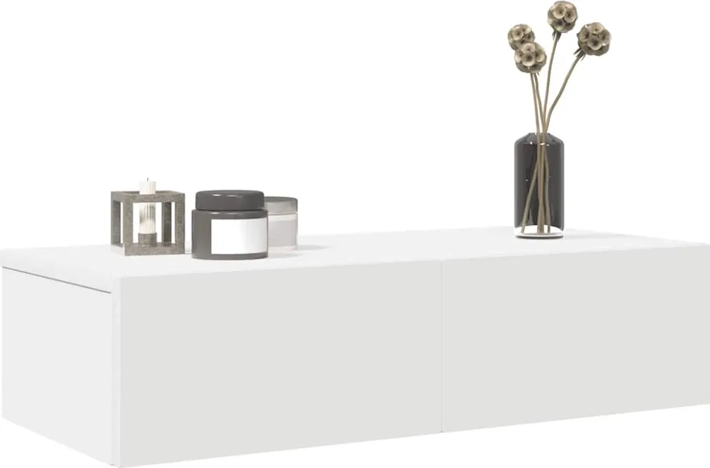 Mensola Maison Exclusive 60x26,5x15 cm Bianco Legno Cassetti