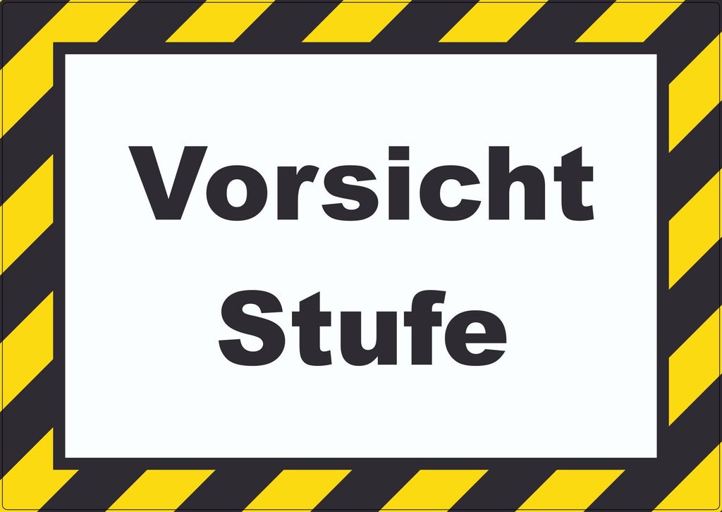 Vorsicht Stufe Aufkleber A9 (37x52mm)