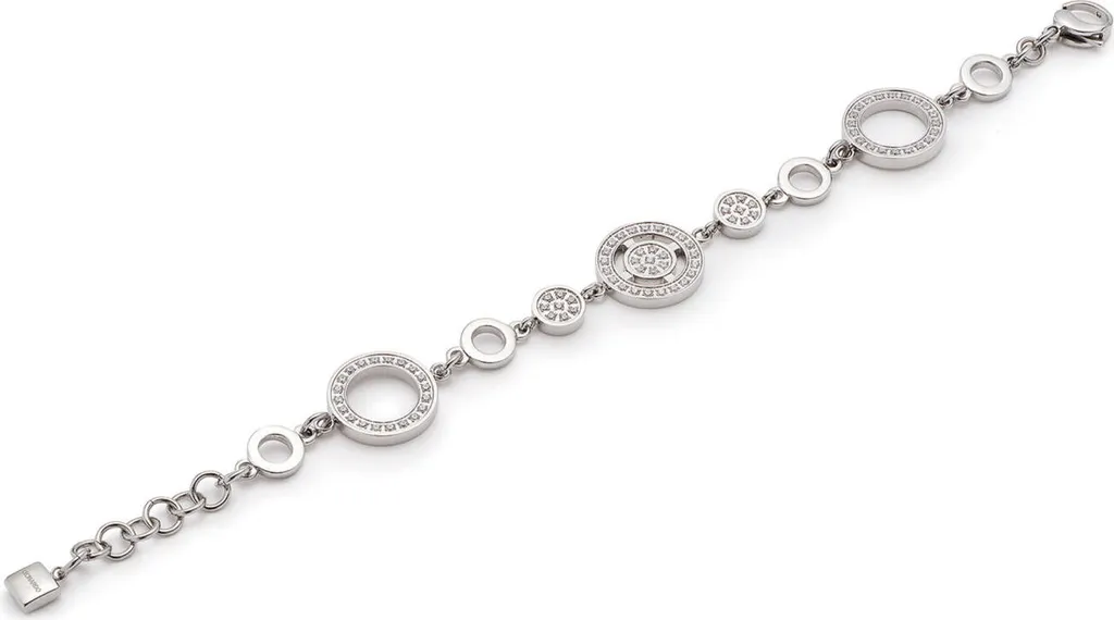 JEWELS BY LEONARDO Bracciale Loreto 022156 - Acciaio Inossidabile Con Perle Blu E Zirconi - Chiusura Elastica - Unica Misura