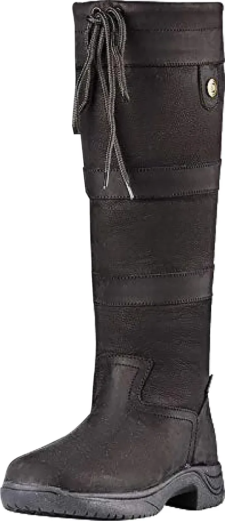 Bottes d'équitation Dublin River III cuir noir pour mollet large