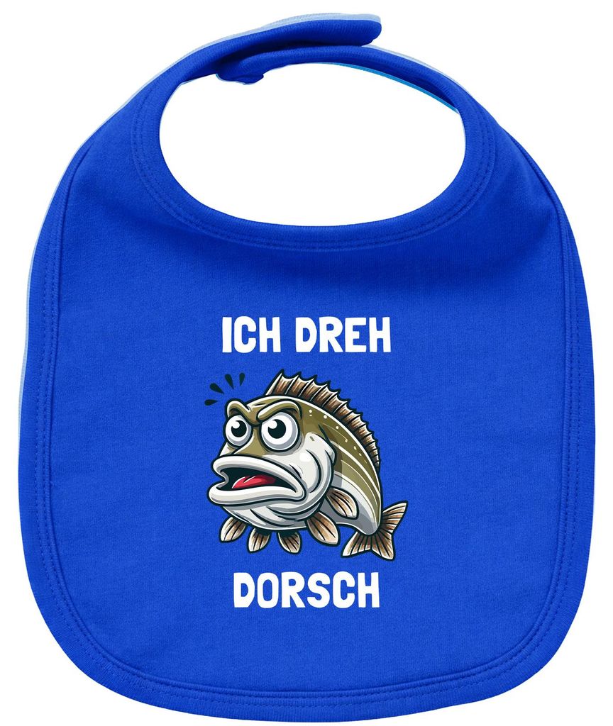 Huuraa Baby Lätzchen Ich dreh Dorsch Comic Meme Royal Blue Klettverschluss Baumwolle Latz Geschenkidee