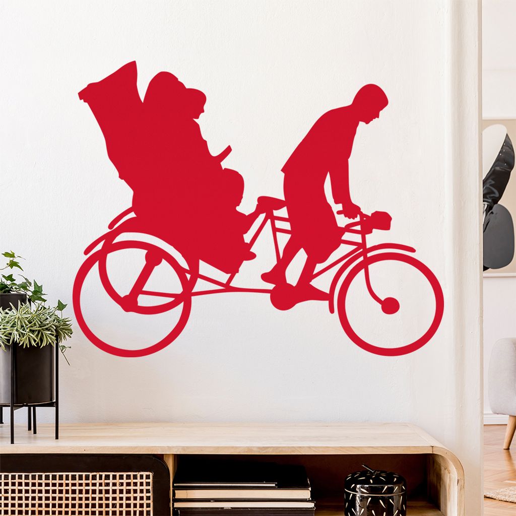 Fahrradrikscha Fahrer Dreirad Wandtattoo Wandaufkleber Wall Sticker - Dekoration, Küche, Wohnzimmer, Schlafzimmer, Badezimmer