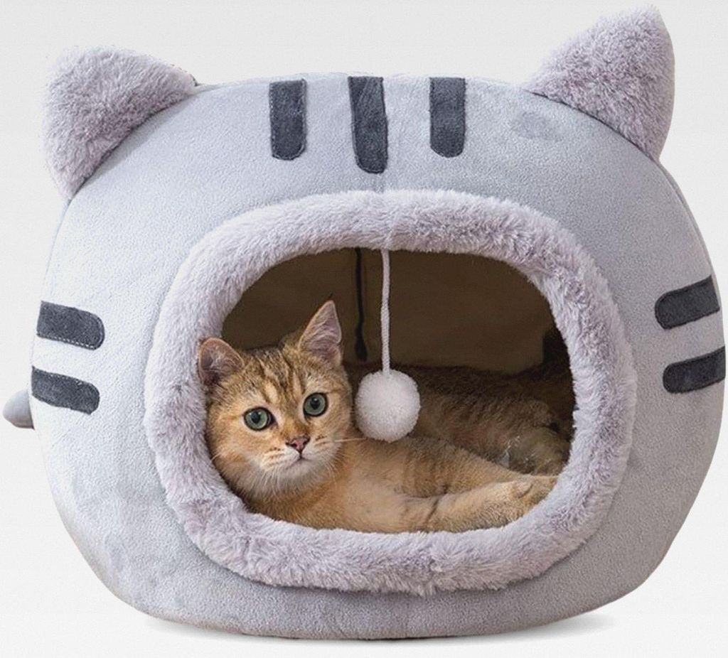 Katzenbett Katzenkorb für große Katzen,Waschbar Katzenhaus für Katzen und Hunde,Weiches Und Gemütliches Katzenhöhle mit Abnehmbar Innerkissen,...