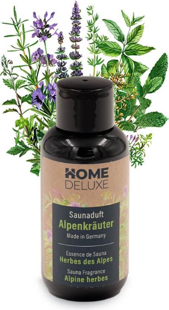 HOME DELUXE Saunaduft 250ml ZEN - Alpenkräuter I Duft Sauna Saunaaufguss Aufguss Saunakonzentrat